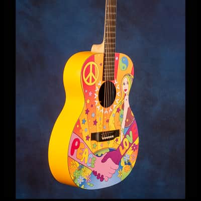 Martin 000X Hippie (#24/200) Don Oriolo 2007 - Pale Orange with full color top design image 13