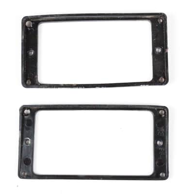 1973 Vintage Gibson L6/Les Paul/SG Black Mounting Neck/Bridge Pickup Ring Set USA 1970s Early Norlin Era image 4