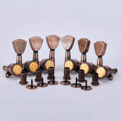 Guyker Relic Copper 3x3 Locking Guitar Tuners – 1:18 Ratio for 10mm Headstock Holes image 1