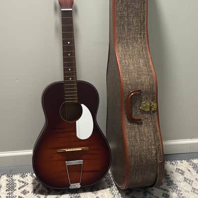 Lindell Vintage Parlor Acoustic Guitar 1960’s - Honey Burst image 8