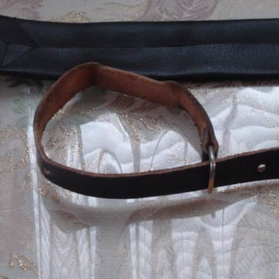 Rare 1960's ACE Genuine Black Leather Guitar Strap Excellent Condition image 9