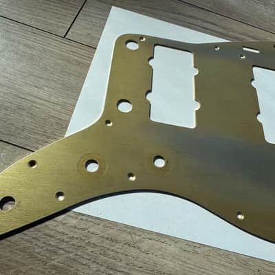 62 Fender Jazzmaster  pickguard USA Hole pattern Relic / Aged  Gold Anodized 59 60  Aluminum 58 RI image 2