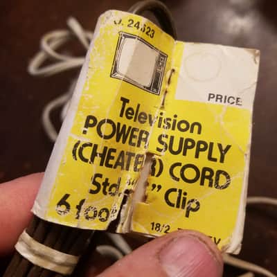 One (1) GE etc. Electric Disconnect Plug Power Cord Cable Non-polarized C-clip TV cheater Rectangle 1955 image 7