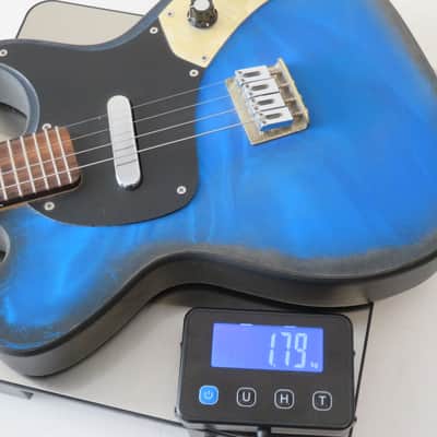 Bruce Herron Blue Star USA MandoBlaster 4-String Electric Mandolin in Psycho Blue Burst image 15