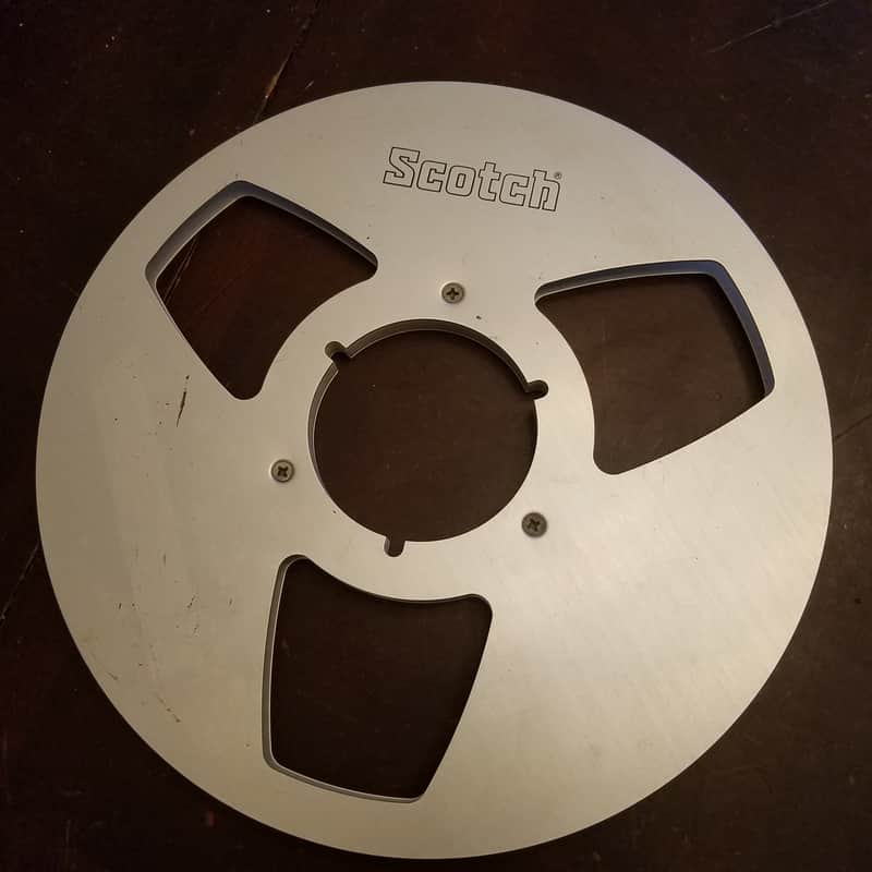 Scotch Genuine Metal 1/4" Reel To Reel R2R Take Up Supply Wheel 10.5" empty 1970s - brushed aluminum image 1