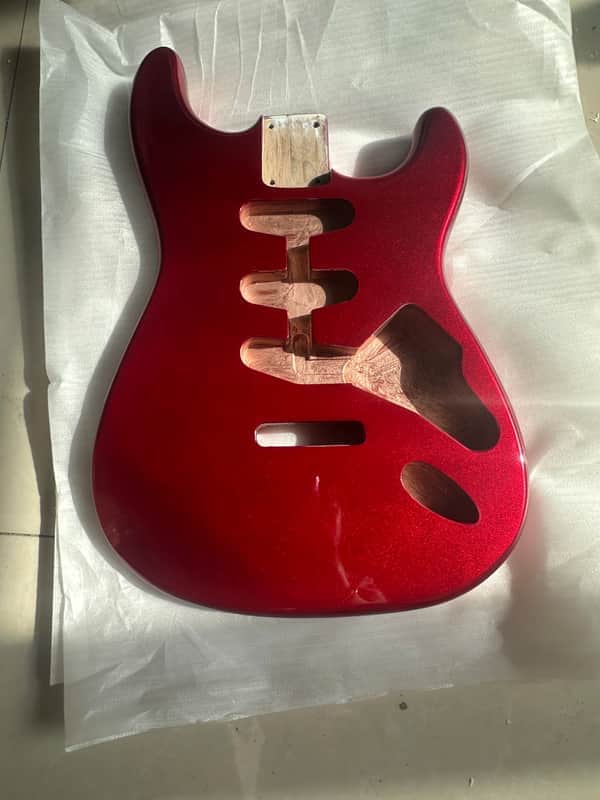 Alder Wood Metallic Red Guitar Stratocaster Strat Style Body image 1