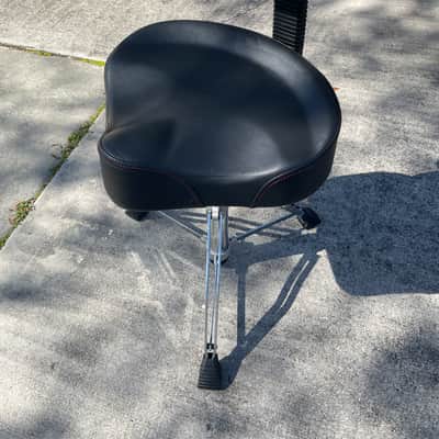 Drum Throne with Backrest, Heavy Duty Adjustable Hydraulic Drum Chair Motorcycle Style Seat image 1