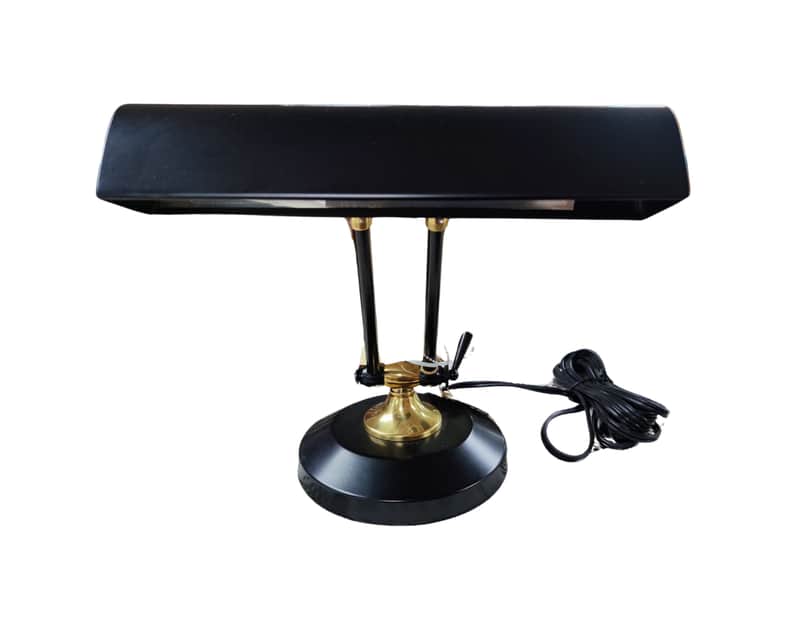 House Of Troy Piano And Desk Lamp 10' Shade Black And Polished Brass P10-150-617 image 1