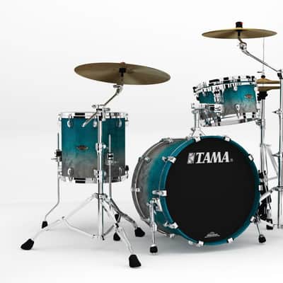 Tama WBS30RS-SPF Starclassic Walnut/Birch Lacquer Shell Kit 3 pcs - Satin Sapphire Fade/Chrome HW image 1