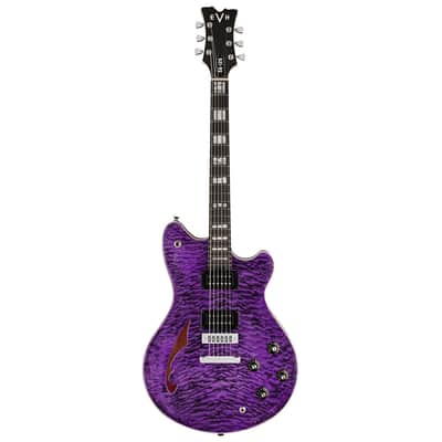 Used EVH SA-126 Special QM Semi-Hollow Guitar - Trans Purple image 2