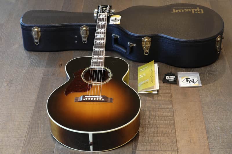 LEFTY! 2008 Gibson CJ-165 Left-Handed Acoustic/ Electric Mini Jumbo Guitar Vintage Sunburst + OHSC & Papers image 1