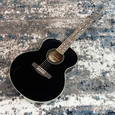 Ibanez AJ7012M1E-BK Artwood 12-String Acoustic-Electric Guitar, Black, Cosmetic Damage [USED-GOOD] image 12
