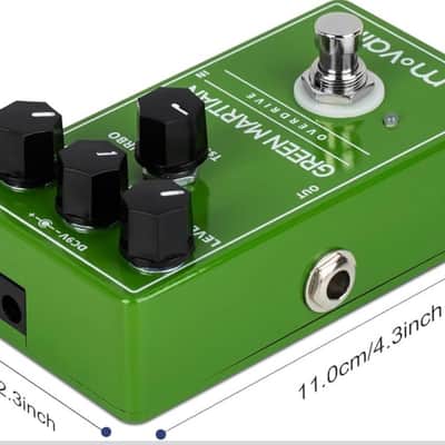 moVall MP105 Green Martian Overdrive Guitar Effect Pedal Because Tone Matters By CalineMoVall MP105 2025 - Green image 5