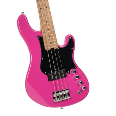 Cort GBSHORTSCALEFDPB Poplar Body Roasted Maple C Shape Neck Short Scale 4-String Electric Bass Guitar w/Gig Bag image 1