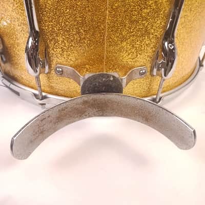 Slingerland 60s 12x15" Zoomatic Marching Snare Drum Gold Sparkle COB Brass Hoops image 9