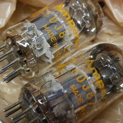 Amperex ONE (1) 6DJ8 AT1000 TESTED Vacuum Tube PQ premium quality Heerlen A-frame Orange Globe T5 ECC88 dual triode 1973 image 2
