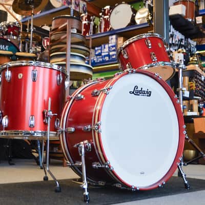 Used Ludwig Classic Maple 3pc Drum Kit - "Diablo Red" image 5