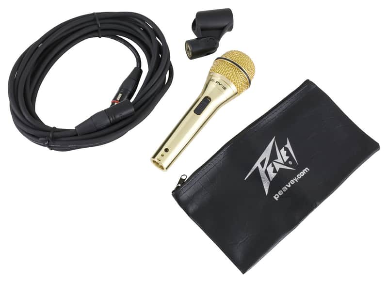 Peavey PV i 2 Dynamic Vocal Microphone with XLR Cable - Gold image 1