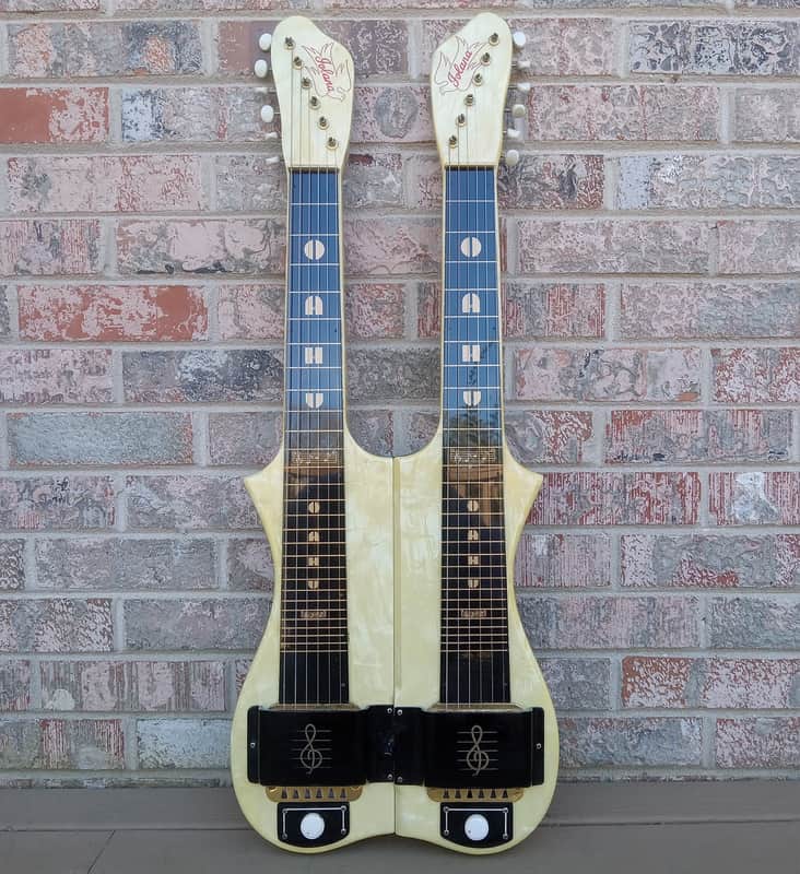 Vintage 1950 Oahu Iolana Double Neck Six String Lap Steel Guitar w