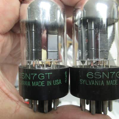 2 NOS SYLVANIA  6SN7GT SHORT BOTTLE 3 HOLE BADBOY TUBE image 6