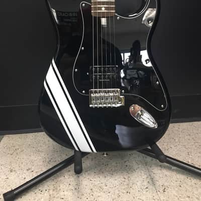 Fender ODM Custom Shop Tom DeLonge Stratocaster  Black w/ Black Competition Stripe Box Car Racer Era image 1