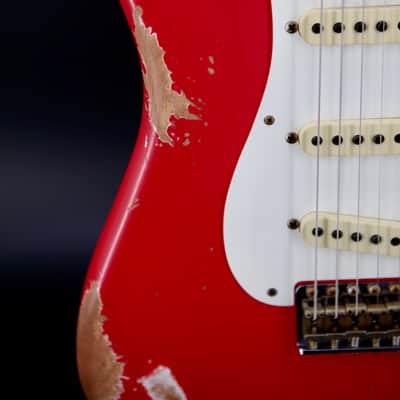 Fender Custom Shop '57 Reissue Stratocaster Relic Aged Fiesta Red image 9