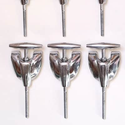 (6) Gretsch Bass Drum Tension Rods & Claws, Original Washers - 1960s / INSPECTED & TESTED image 7
