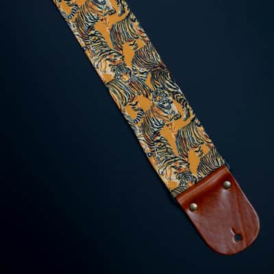 Mr.Strapsky Eye Of The Tiger Wide Guitar Strap with Italian Satin image 3