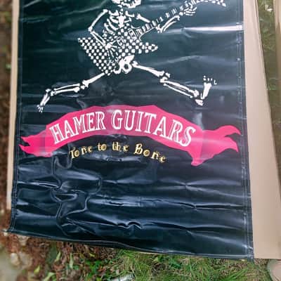 Hamer 'Tone to the Bone' Original Dealer Double Sided Banner from the 80s/90s - Rare & Well Preserved. image 2