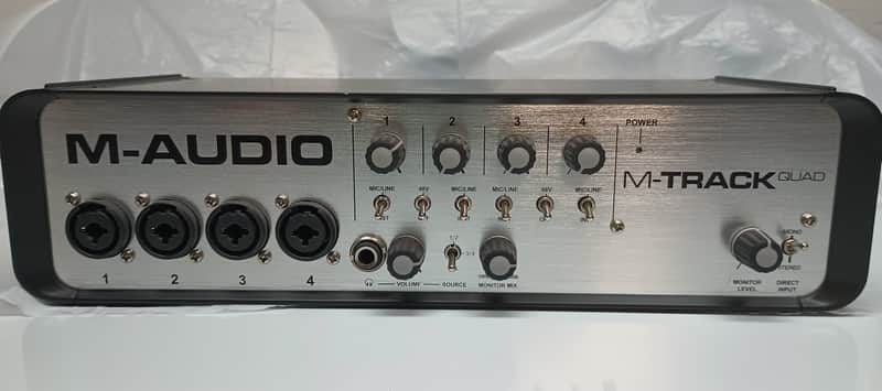 M-Audio M-Track Quad 4x4 Audio/MIDI Interface 2010s - Silver/Black image 1