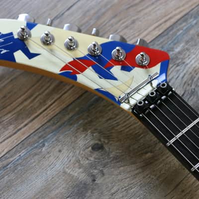 Vintage Signed Twice! ESP Kamikaze II George Lynch Signature 1988 Blue Camo + OHSC image 13