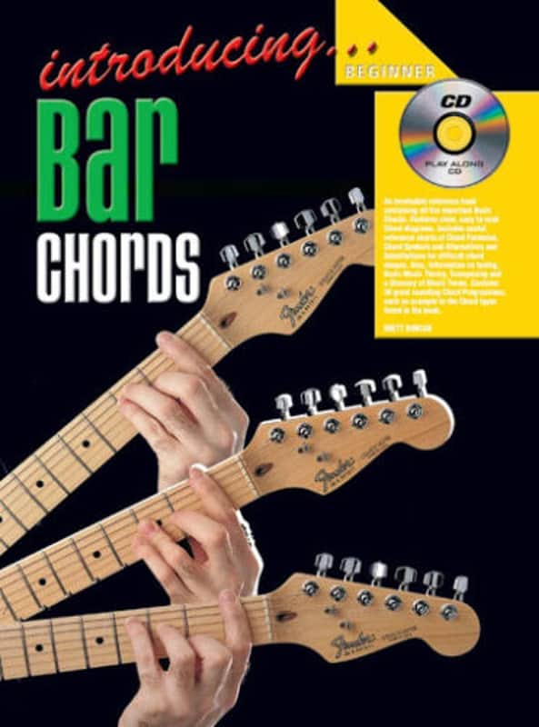 Electric Guitar - Acoustic Guitar - Introducing Bar Chords Music Book CD - K4 image 1