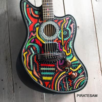 Fender Acoustasonic Standard Jazzmaster Custom Art Guitar "SURF CITY TOO "2025 image 3