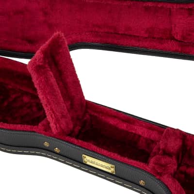 Crossrock Wooden Case-Fits Telecaster and Stratocaster Styles of Guitars-Vintage Hardware, Sponge Lining, Metal Feet, Storage Space-Black (CRW520STBK) image 6
