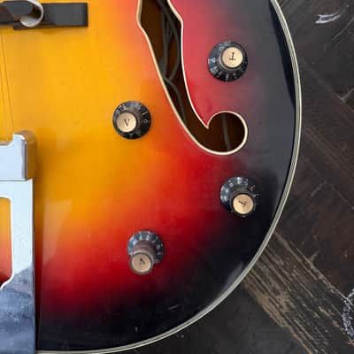Unbranded MIJ 12-String Semi-Hollow Electric 1960s-70s Sunburst - Japan image 7
