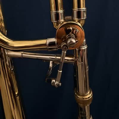 Bach 42BO Stradivarius Series Tenor Trombone with Open Wrap F Attachment Standard Rotor Valve - Clear Lacquered Brass image 4