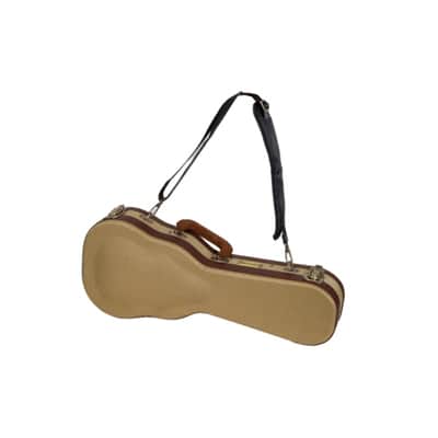 Crossrock Master Series Soprano Ukulele Case for 21'' Long Neck | Classic Fabric Tweed Exterior, Re-Engineered Shell, Backpack Straps & Leather Handle, Deep Red Velvet Interior image 5
