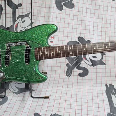 1965 Fender Duosonic, bass boat green metalflake image 2