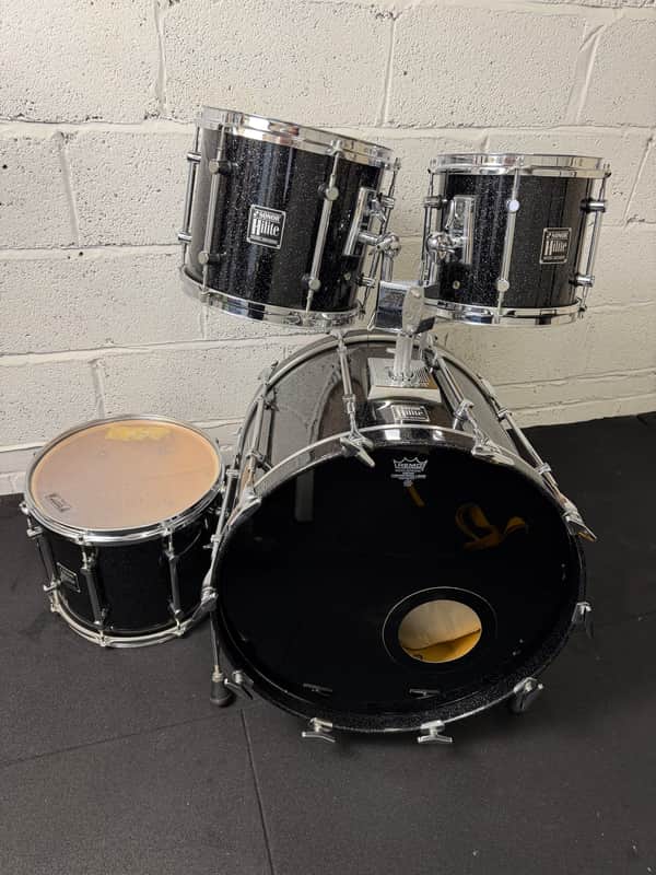 Sonor Hilite drum set Early 1990s - Black diamond, chrome hardware Bild 1