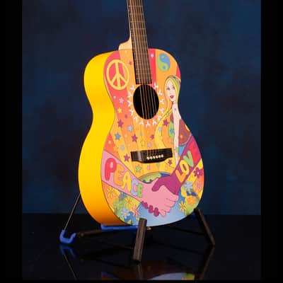 Martin 000X Hippie (#24/200) Don Oriolo 2007 - Pale Orange with full color top design image 3