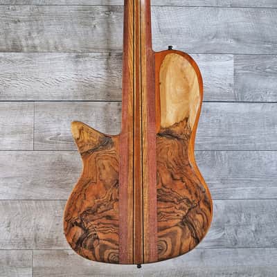 Bebensee Custom 6-String Semi-Hollowbody Fretless Bass 2011 Spalted Myrtle image 4