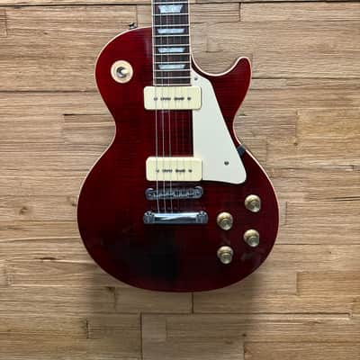 Gibson Les Paul Deluxe Guitar 30th Anniversary 2001 - Wine Red Flame Top w/Mods + OHSC image 5