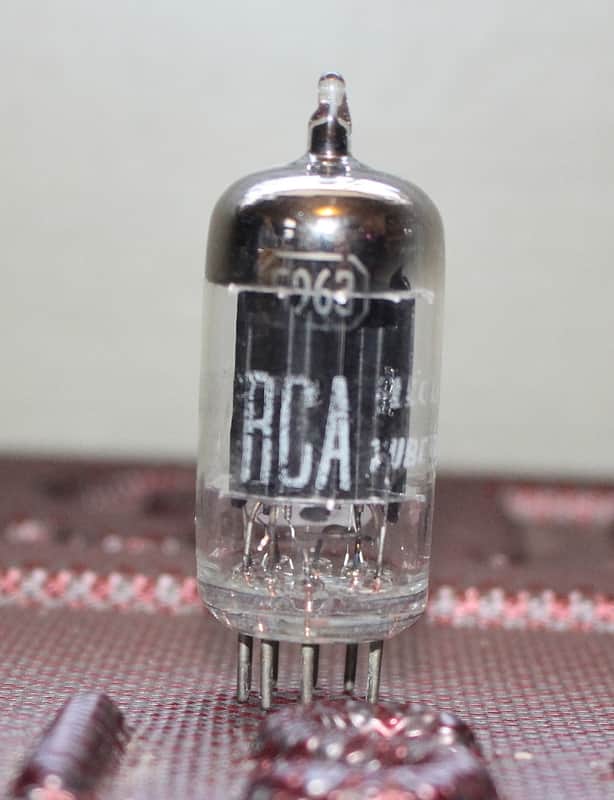 RCA 5963 12AU7 TIGHT BALANCE BLACK PLATE SQUARE GETTER TEST NOS VINTAGE 1950'S image 1
