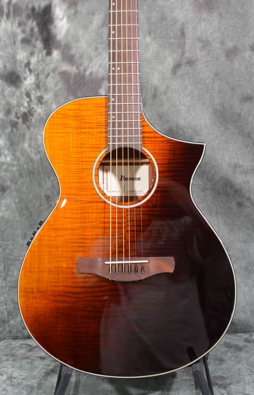 Ibanez AEWC32FM Acoustic-Electric Guitar Amber Sunset w/ FREE Same Day Shipping image 1