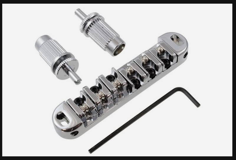 Wilkinson Nickel Locking roller saddle bridge, Fits Bigsby B3 B5 B6 B7 - Stay In Tune, fits 4mm Gibson Post image 1