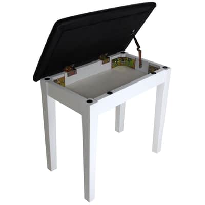 Stagg Piano Bench with Lift up Top - Matte White image 2
