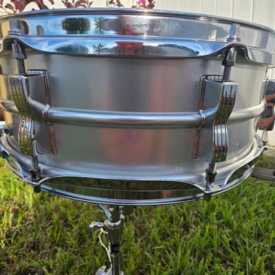 Ludwig No. 404 Acrolite 5x14" 8-Lug Aluminum Snare Drum with Keystone Badge July 1969 - Matte Aluminum image 6