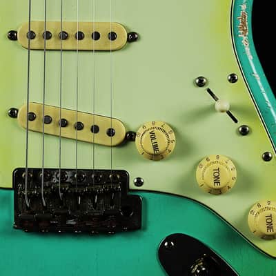 Riccardi Relics USA Strat, Fralin Blues Special pickups, MJT Seafoam Green Alder body, Nitro Roasted Maple neck with painted headstock, Hardcase image 18