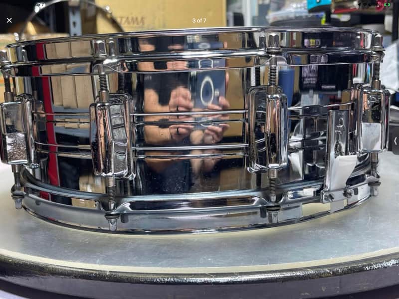 Pearl 4414 steel shell snare 80s image 1