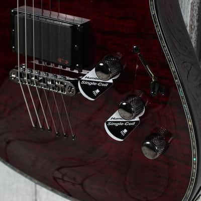 Schecter Hellraiser C-1 Electric Guitar Quilt Maple Top Black Cherry Finish image 4